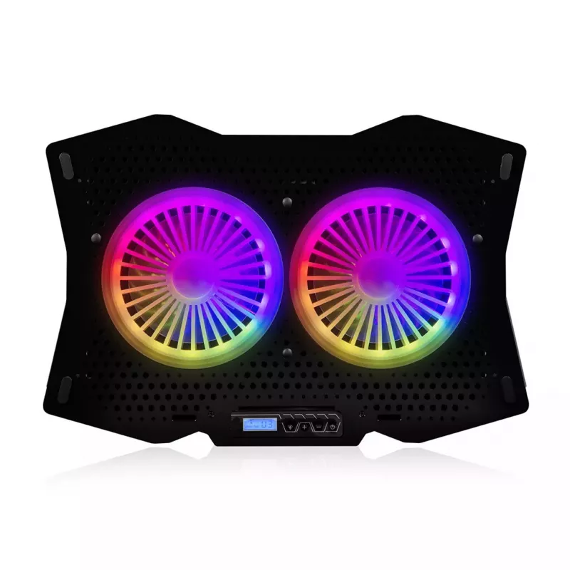 Aušinimo padėklas Modecom MC-CF18 RGB 45.7 cm 2 ventiliatoriai juodas