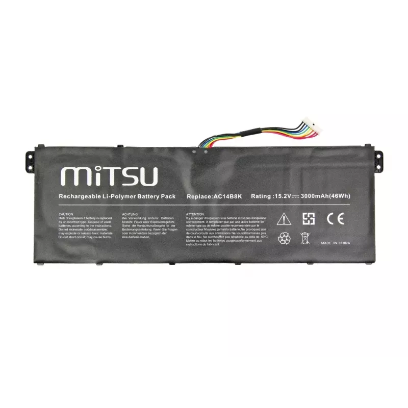 Baterija MITSU BC/AC-E3, skirta nešiojamiesiems Acer kompiuteriams, 2200 mAh, 33 Wh, 15,2 V