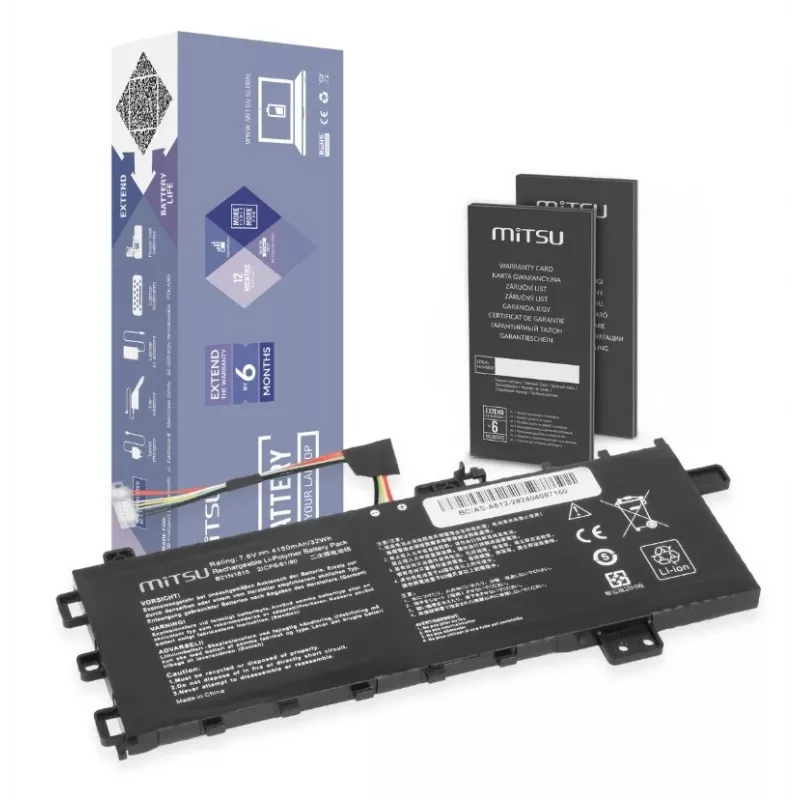 Baterija, skirta ASUS VivoBook (MITSU) modeliui BC/AS-A512-2, 4150 mAh, 7,6 V, ličio jonų