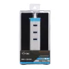 USB 3.0 šakotuvas su Gigabit Ethernet ITEC U3GLAN3HUB — 3 prievadų metalinis šakotuvas, VIA VL812 + Realtek RTL8153, sidabrinis