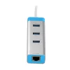USB 3.0 šakotuvas su Gigabit Ethernet ITEC U3GLAN3HUB — 3 prievadų metalinis šakotuvas, VIA VL812 + Realtek RTL8153, sidabrinis