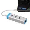 USB 3.0 šakotuvas su Gigabit Ethernet ITEC U3GLAN3HUB — 3 prievadų metalinis šakotuvas, VIA VL812 + Realtek RTL8153, sidabrinis