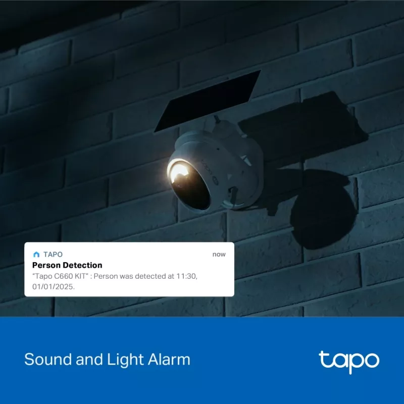 TP-Link Tapo saulės energija maitinamas pasukamas/palenkiamas apsaugos kameros rinkinys