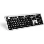 Klaviatūra LogicKeyboard LKB-LPRNTWB-CWMU-DE viso dydžio laidinė USB mechaninė QWERTZ vokiška, juoda/sidabrinė/baltos spalvos
