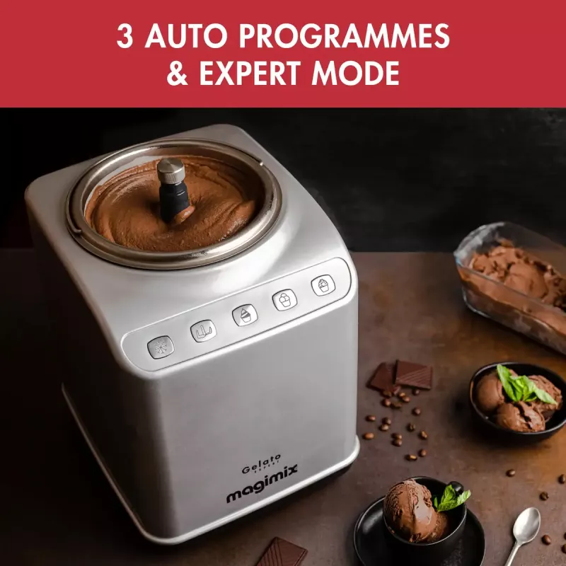 Magimix Gelato Expert kompresorinis ledų aparatas, 2 L, 180 W, nerūdijantis plienas