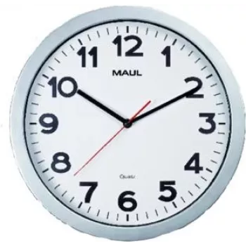 Jakob Maul GmbH sieninis laikrodis MAULstep O 35 cm sidabrinis (9053695)