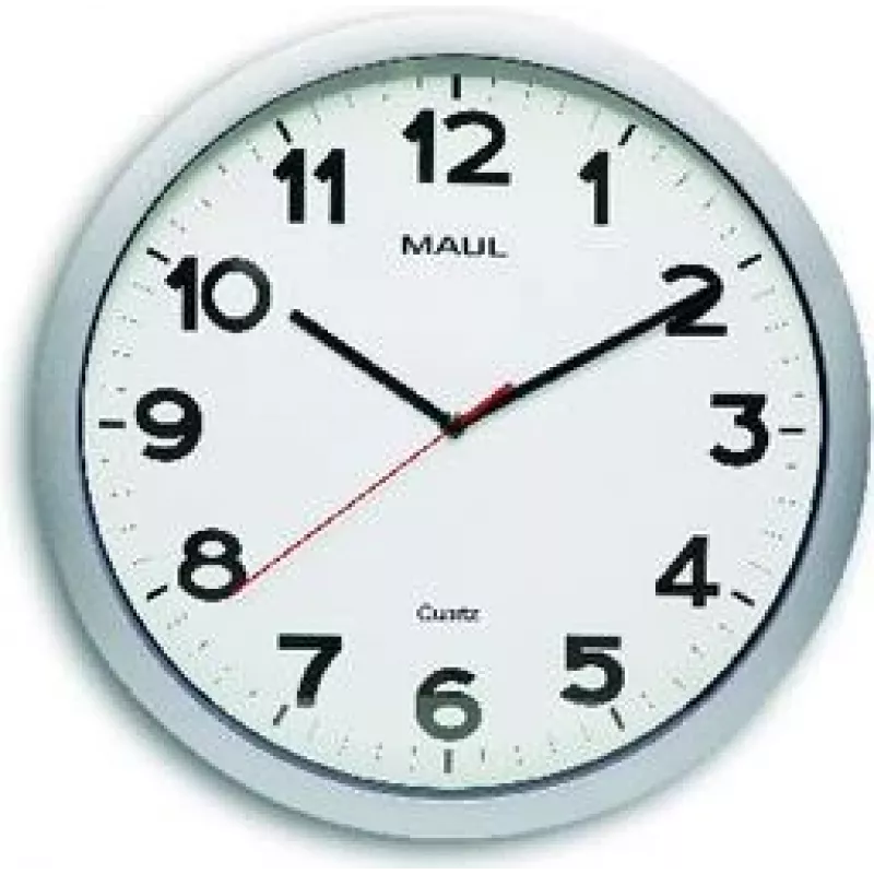 Jakob Maul GmbH sieninis laikrodis MAULstep O 40 cm sidabrinis (9054195)