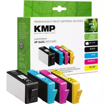 KMP kasetė HP Nr.364XL N9J74AE juoda, žalsvai mėlyna, purpurinė, geltona perdirbta