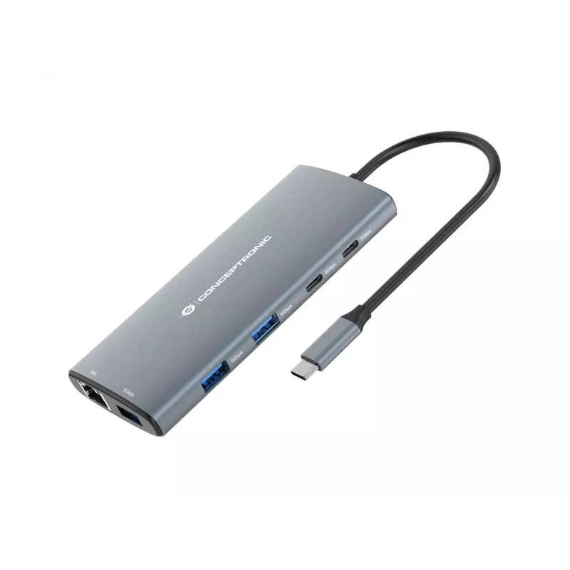 CONCEPTRONIC 10-1 dokas USB-C->HDMI/2xUSB-C/3xUSB-A/+ 20 cm gr
