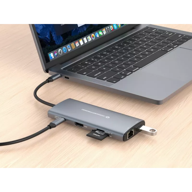 CONCEPTRONIC 10-1 dokas USB-C->HDMI/2xUSB-C/3xUSB-A/+ 20 cm gr