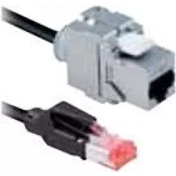 Ethernet komutacinis kabelis Bachmann CAT6a RJ45 5 m — Cat6a, RJ-45 jungtys, nikeliu dengti kontaktai, 10 Gbps