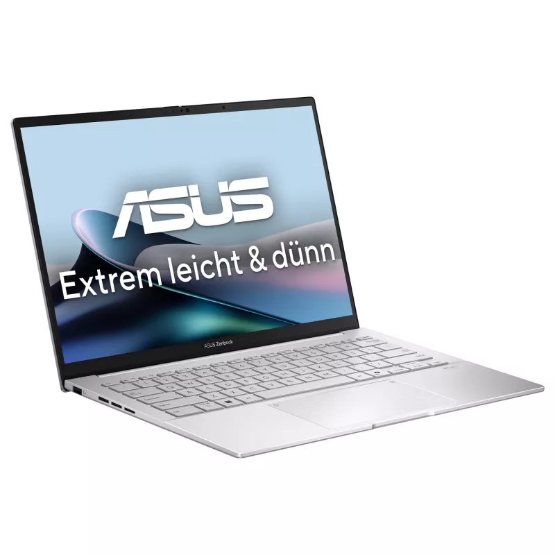 ASUS Zenbook 14 OLED UX3405CA-ST775X nešiojamasis kompiuteris, Intel Core Ultra 9 285H, 32 GB RAM, 1 TB SSD, 14 colių WQXGA+, Windows 11 Pro, sidabrinis