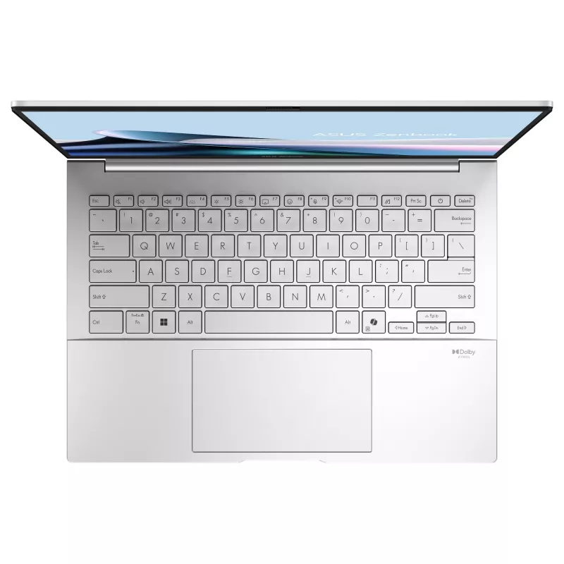 ASUS Zenbook 14 OLED UX3405CA-ST775X nešiojamasis kompiuteris, Intel Core Ultra 9 285H, 32 GB RAM, 1 TB SSD, 14 colių WQXGA+, Windows 11 Pro, sidabrinis