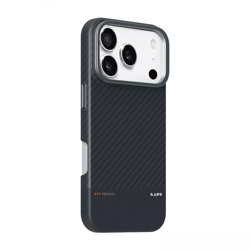 Mobiliojo telefono dėklas Zagg International LAUT KEV PROTECT, skirtas iPhone 17 Pro Max, aramidas, 6,9 colio (17,5 cm), juodas, stalinis stovas