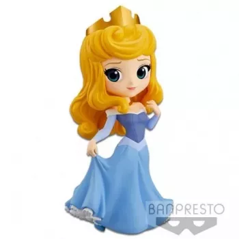 Kolekcinė figūrėlė Bandai Q Posket Disney Princess Aurora Blue — stilizuota vinilo figūrėlė, dekoratyvinė ekspozicija
