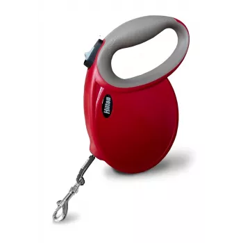 Ištraukiamas šunų pavadėlis „Hilton Smart Dog Tape L“ – 5 m, šunims iki 30 kg, bordo-pilkas
