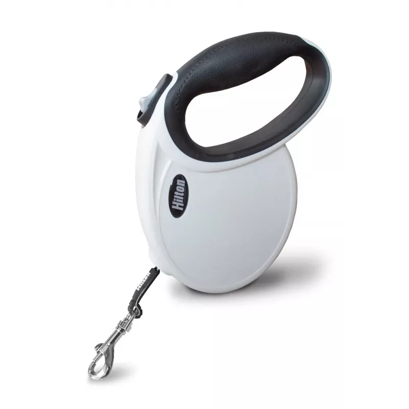 Ištraukiamas šunų pavadėlis Hilton Smart Dog Tape M – 4 m, šunims iki 20 kg, baltai juodas