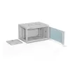 Sieninė 19 colių stovo spinta A-LAN ALANTEC 6U 600x450 mm, plieninė, grūdinto stiklo durys, rakinama, pilka