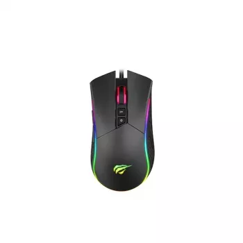 Žaidimų pelė HAVIT MS1001S V2 optinis jutiklis RGB laidinė juoda-pilka