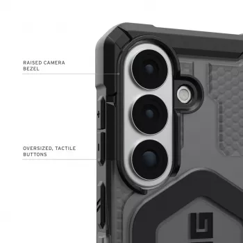 UAG Urban Armor Gear Pathfinder dėklas su magnetiniu moduliu | Samsung Galaxy S26 | pelenų (pilka permatoma)/juoda | 214528113140 (214528113140)