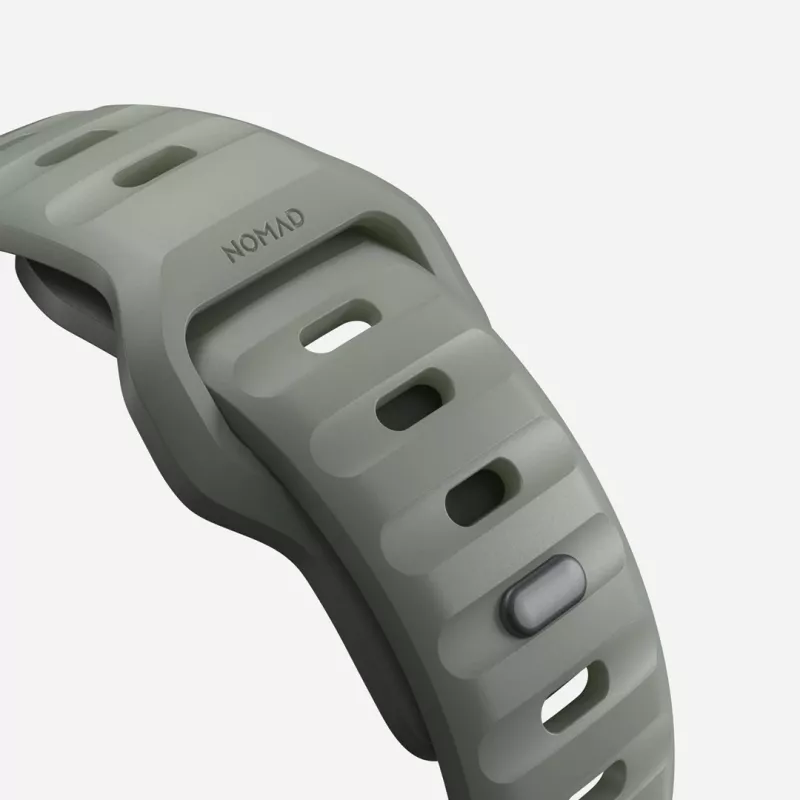 Nomad Sport Band pilkas guminis dirželis išmaniajam laikrodžiui, plotis 21,5 mm, riešas 160–195 mm