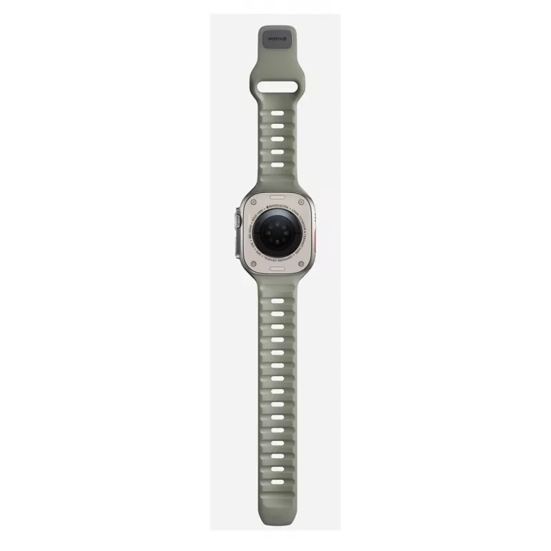 Nomad Sport Band pilkas guminis dirželis išmaniajam laikrodžiui, plotis 21,5 mm, riešas 160–195 mm