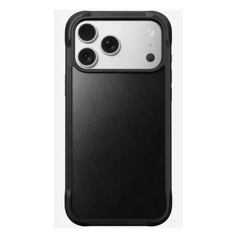 Mobiliojo telefono dėklas Nomad Rugged Leather Case, skirtas iPhone 17 Pro Max, dėklas, oda + TPU + PC, tinka 17,5 cm (6,9 colio) ekranui, juodas