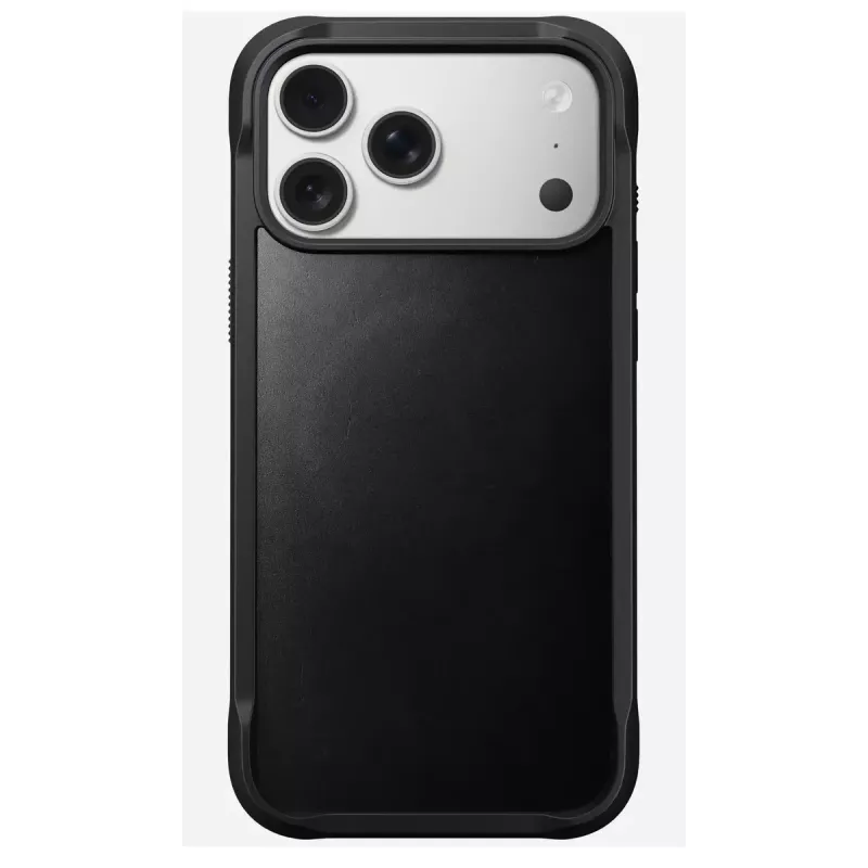 Mobiliojo telefono dėklas Nomad Rugged Leather Case, skirtas iPhone 17 Pro Max, dėklas, oda + TPU + PC, tinka 17,5 cm (6,9 colio) ekranui, juodas
