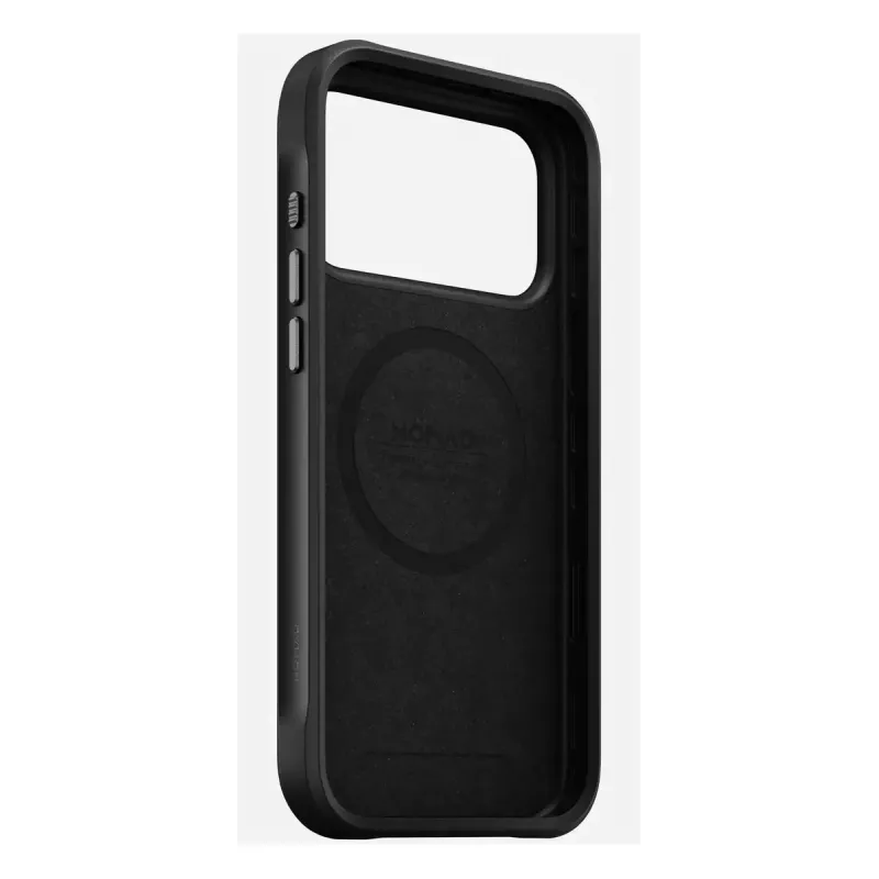 Mobiliojo telefono dėklas Nomad Rugged Leather Case, skirtas iPhone 17 Pro Max, dėklas, oda + TPU + PC, tinka 17,5 cm (6,9 colio) ekranui, juodas