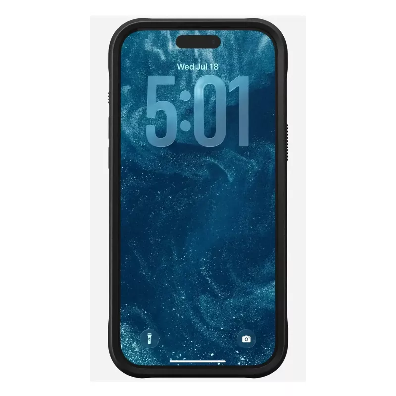 Mobiliojo telefono dėklas Nomad Rugged Leather Case, skirtas iPhone 17 Pro Max, dėklas, oda + TPU + PC, tinka 17,5 cm (6,9 colio) ekranui, juodas