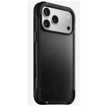 Mobiliojo telefono dėklas Nomad Rugged Leather Case, skirtas iPhone 17 Pro Max, dėklas, oda + TPU + PC, tinka 17,5 cm (6,9 colio) ekranui, juodas