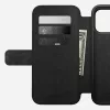 Mobiliojo telefono odinis aplankas Nomad Modern Leather Folio, skirtas iPhone 17 Pro Max (6,9 col.), rudas, oda / aliuminis, 4 kortelių kišenės