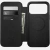 Mobiliojo telefono odinis aplankas Nomad Modern Leather Folio, skirtas iPhone 17 Pro Max (6,9 col.), rudas, oda / aliuminis, 4 kortelių kišenės