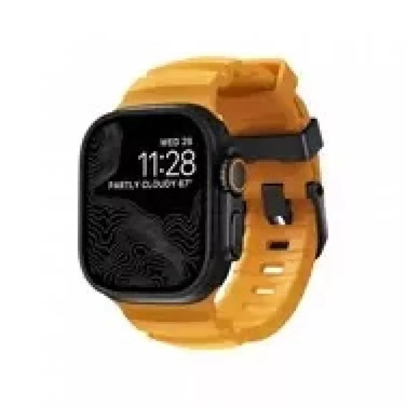 NOMAD Rocky Point Band - apyrankė Apple Watch 46mm/49mm su FKM ir titanu (sol, juoda įranga)