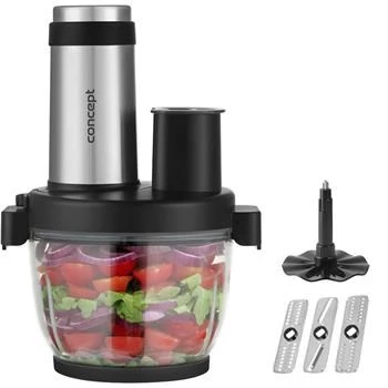 Virtuvinis kombainas Concept RM3300 su 2 l stikliniu dubeniu, juoda, nerūdijančio plieno korpusas, 220–240 V