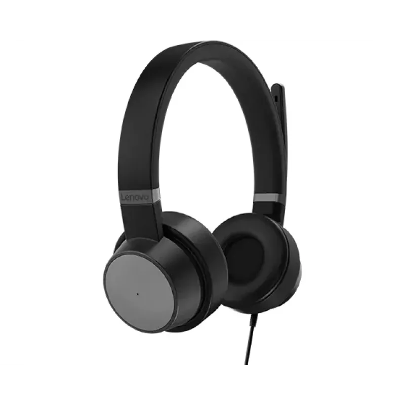 Lenovo Go Wired ANC ausinės su galvos lankeliu, skirta automobiliui/namų biurui, USB Type-C, juodos