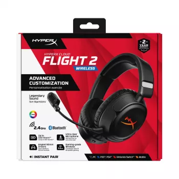 Belaidės žaidimų ausinės HyperX Cloud Flight 2 — Circumaural, juodos