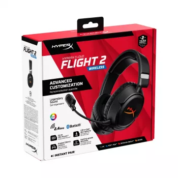 Belaidės žaidimų ausinės HyperX Cloud Flight 2 — Circumaural, juodos