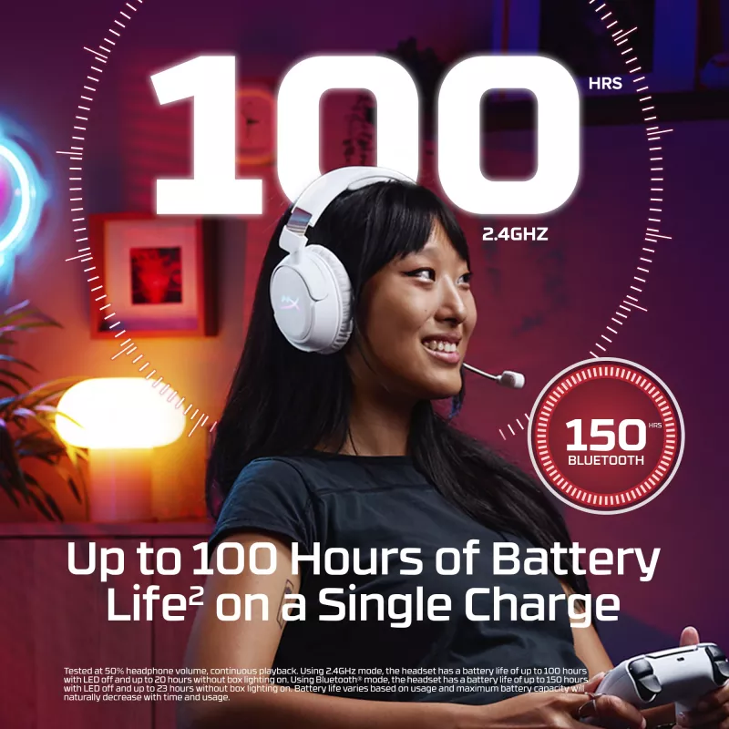 Belaidės žaidimų ausinės HyperX Cloud Flight 2 — Circumaural, juodos