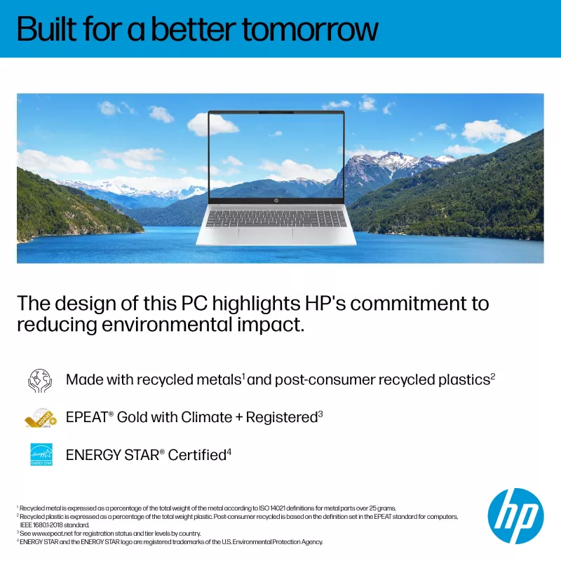 HP OmniBook 5 16-bc1002na AMD Ryzen™ 5 8540U nešiojamasis kompiuteris 40,6 cm (16 colių) jutiklinis ekranas 2K 8 GB LPDDR5-SDRAM 512 GB SSD Wi-Fi 6 (802.11ax) Windows 11 Home sidabrinis