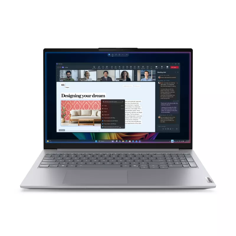 „Lenovo ThinkBook 16 G9 IPL Copilot+ PC“, „Intel Core Ultra 7 355“, nešiojamasis kompiuteris, 40,6 cm (16 colių), WUXGA, 32 GB DDR5 SDRAM, 1 TB SSD, „Wi-Fi 7“ (802.11be), „Windows 11 Pro“, vokiškai pilka