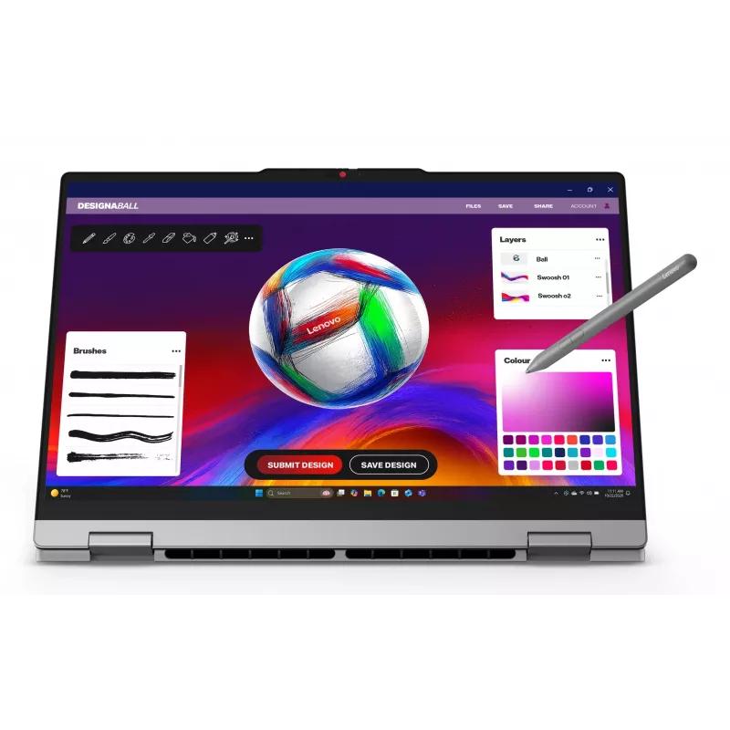 Lenovo IdeaPad 5 2-in-1 15AGP11 Copilot+ PC AMD Ryzen™ AI 5 430 Hybrid (2-in-1) 38.9 cm (15.3 colių) Jutiklinis WUXGA 16 GB DDR5-SDRAM 512 GB SSD Wi-Fi 7 (802.11be) Windows 11 Home Vokiška Pilka