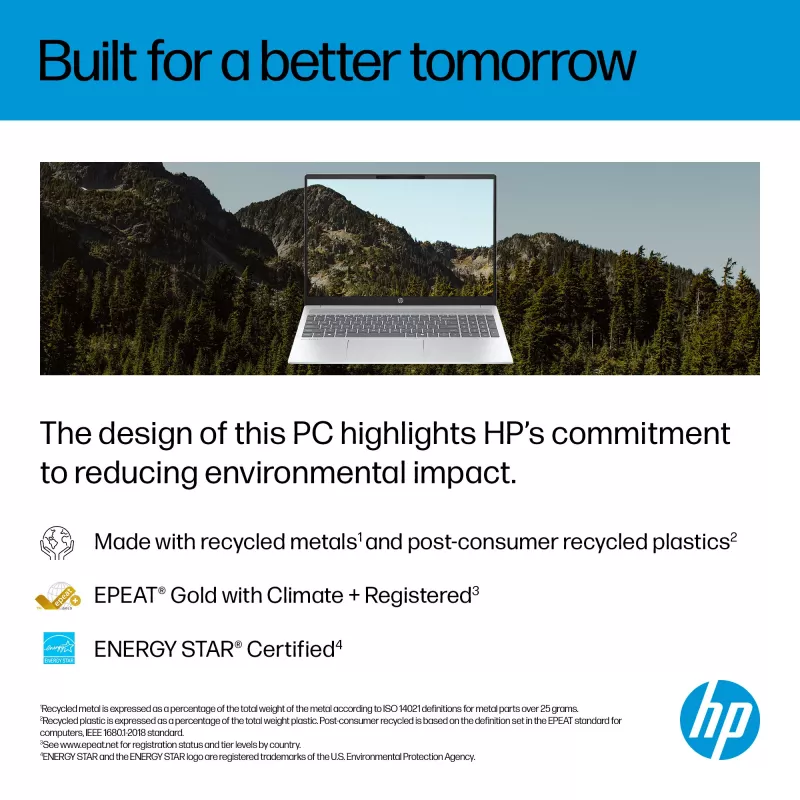 HP OmniBook 5 16-ba1003na Intel® Core™ i7 i7-1355U nešiojamasis kompiuteris 40,6 cm (16 ″) 2K 16 GB LPDDR5x-SDRAM 512 GB SSD Wi-Fi 6 (802.11ax) Windows 11 Home Sidabrinis