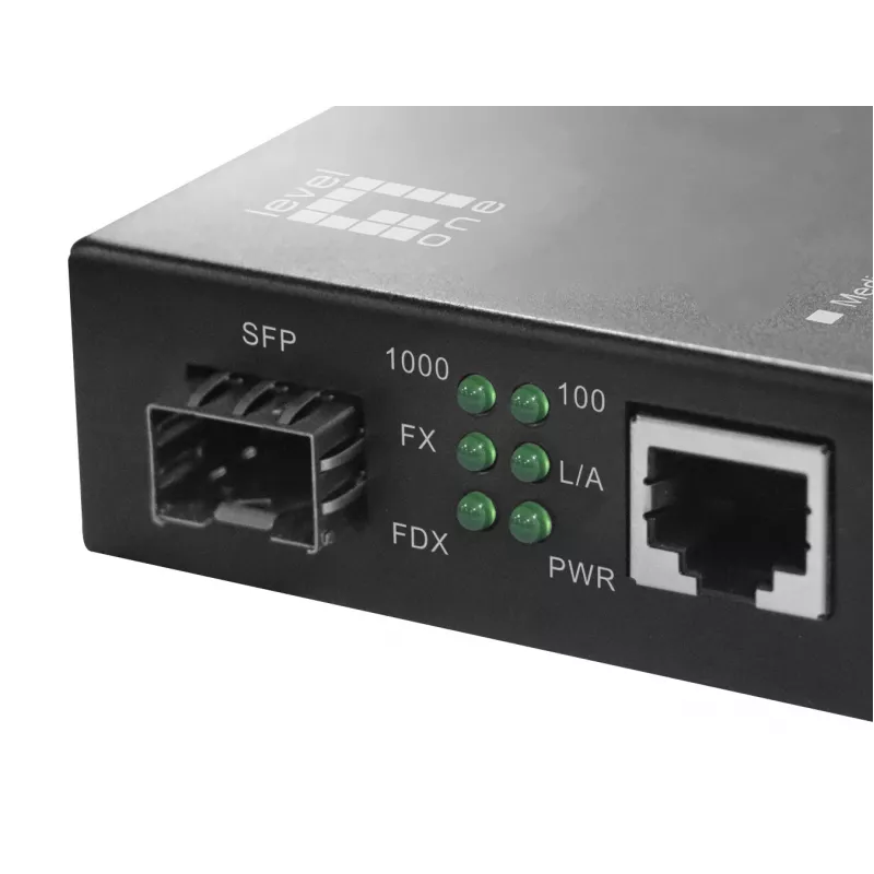 LevelOne RJ45 į SFP Gigabit medijos keitiklis, PoE PSE