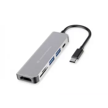 Conceptronic DONN02G nešiojamojo kompiuterio doko / prievadų atkartotojas USB 3.2 Gen 1 (3.1 Gen 1) Type-C aliuminis
