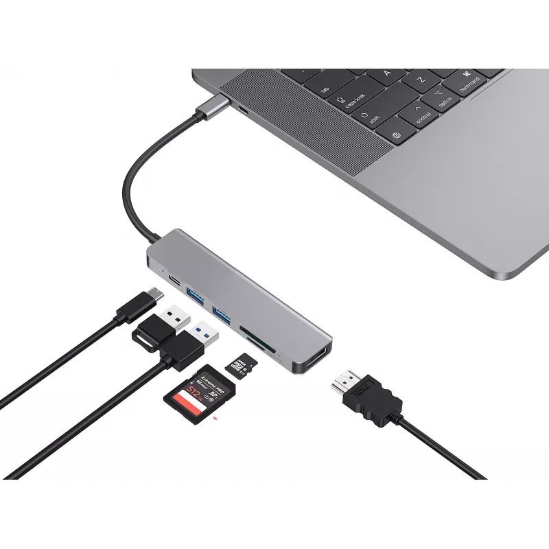 Conceptronic DONN02G nešiojamojo kompiuterio doko / prievadų atkartotojas USB 3.2 Gen 1 (3.1 Gen 1) Type-C aliuminis