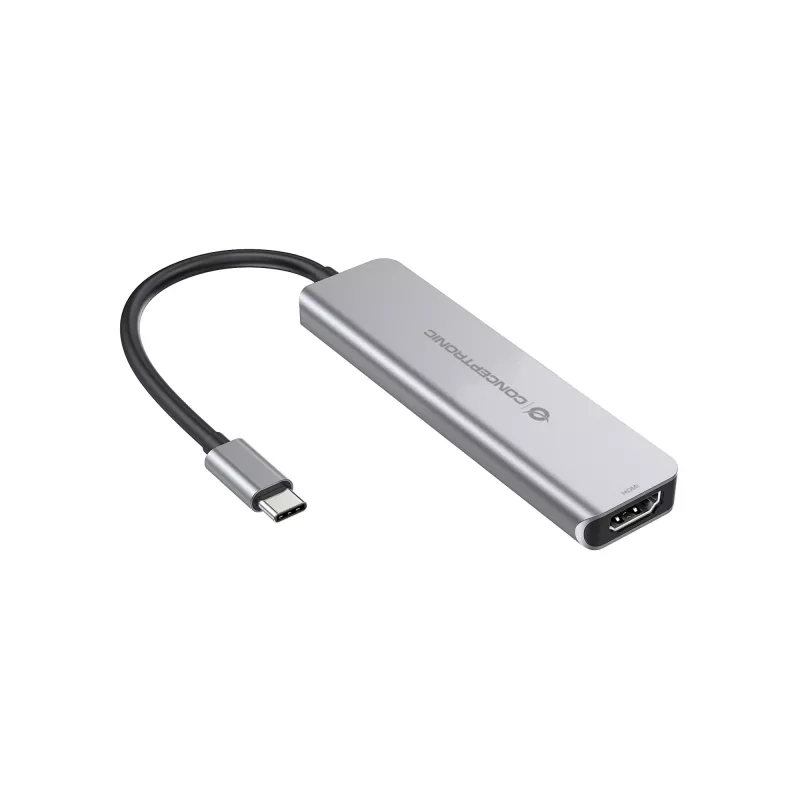 Conceptronic DONN02G nešiojamojo kompiuterio doko / prievadų atkartotojas USB 3.2 Gen 1 (3.1 Gen 1) Type-C aliuminis