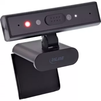 InLine 55365 5MP internetinė kamera su USB-C, automatiniu fokusavimu, Windows Hello ir privatumo užraktu