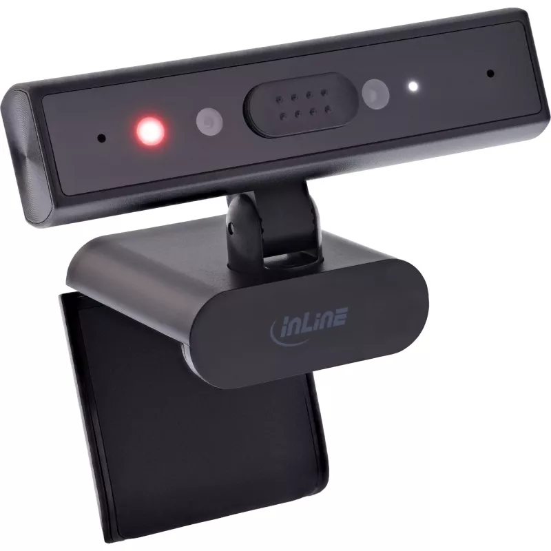 InLine 55365 5MP internetinė kamera su USB-C, automatiniu fokusavimu, Windows Hello ir privatumo užraktu