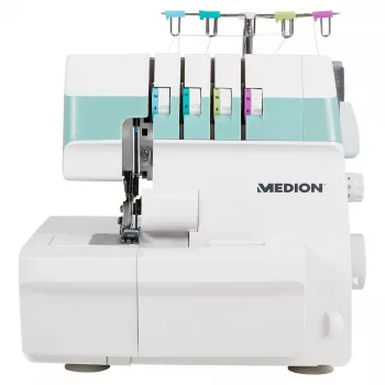 Overlokas MEDION MD 19169 — elektrinis, 60 W, 4 žingsnių sagos skylutė, laisva rankovė, sukamasis valdymas